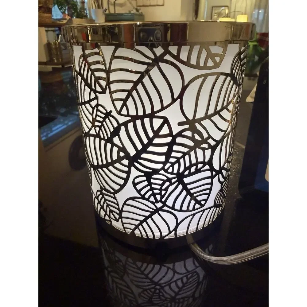 Yankee Candle Scenterpiece Electric Wax Warmer Silver Leaf Pattern Easy Meltcup